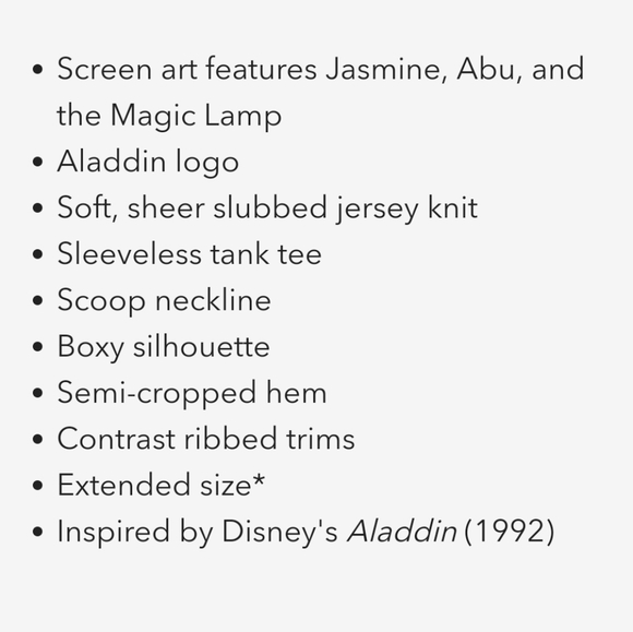 **FIRM** Disney Plus-Size Women's Jasmine Ringer Tank Top - Picture 8 of 9